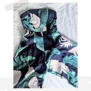 Lulu's Strapless Small Jumpsuit Tropical Plant Mom